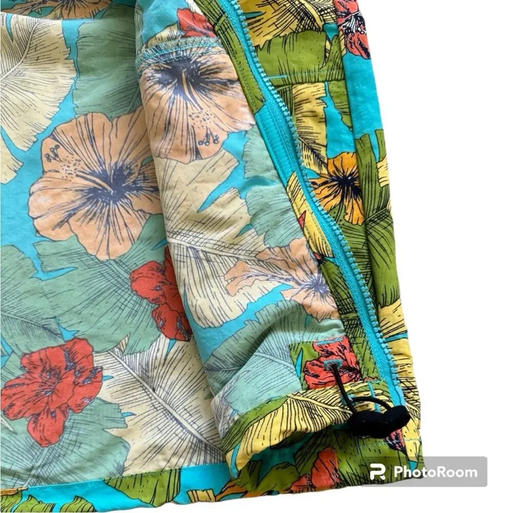 Patagonia Kids’ Baggies Jacket Multi Tropical Flowers Water Resistant Size 10